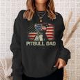 Best Pitbull Dad Ever American Flag 4Th Of July Gift Funny Gifts For Dad Sweatshirt Gifts for Her