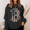 Bitcoin American Flag Cryptocurrency Patriotic Investor Sweatshirt Gifts for Her