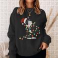 Black Cat Christmas Lights Cat Lover Xmas Pajama Sweatshirt Gifts for Her