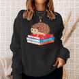 Book Nerd Funny Hedgehog Reading Lover Gift Idea Reading Funny Designs Funny Gifts Sweatshirt Gifts for Her