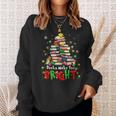 Books Make You Bright Christmas Librarian Book Lover Sweatshirt Gifts for Her