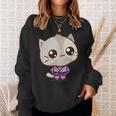 Brazilian Jiu Jitsu Black Belt Combat Sport Cute Kawaii Cat Sweatshirt Gifts for Her