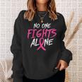 Breast Cancer Awareness No One Fight Alone Month Pink Ribbon Sweatshirt Gifts for Her
