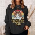 California Spangled Cat Dad Retro Cats Heartbeat Sweatshirt Gifts for Her