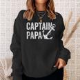 Captain Papa Pontoon Gift Lake Sailor Fishing Boating Sweatshirt Gifts for Her