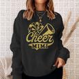 Cheer Mimi Biggest Fan Cheerleader Black Yellow Gold Pom Pom Sweatshirt Gifts for Her