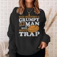Clay Target Shooting Never Underestimate Grumpy Old Man Trap Sweatshirt Gifts for Her