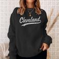 Cleveland Oh Vintage Baseball Sports Script Baseball Funny Gifts Sweatshirt Gifts for Her