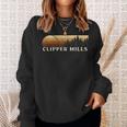 Clipper Mills Ca Vintage Evergreen Sunset Eighties Retro Sweatshirt Gifts for Her