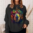 Colorful Grizzly Bear Closeup Sweatshirt Gifts for Her