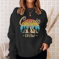 Cousin Crew Camping Sunset Summer Camp Retro Matching Trip Sweatshirt Gifts for Her