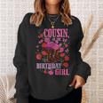 Cousin Of The Birthday Girl Cowgirl Boots Pink Matching Sweatshirt Gifts for Her