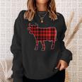 Cow Buffalo Plaid Costume Cow Lover Gift Xmas Sweatshirt Gifts for Her