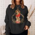 Cowgirl Distressed Barbwire Roses Guns And Horses Sweatshirt Gifts for Her