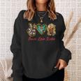 Cowhide Turquoise Cowgirl Cowboy Boots Peace Love Rodeo Girl Sweatshirt Gifts for Her