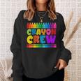 Crayon Crew Coloring Artistic Drawing Color Sweatshirt Gifts for Her