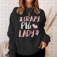 Crazy Pig Lady Piglet Farm Sweatshirt Gifts for Her