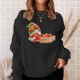 Cute Apple Lover Garden Gnome Fall Autumn Apple Picking Sweatshirt Gifts for Her