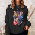 Cute Christmas Cats In Space Ornaments Graphic Sweatshirt Gifts for Her