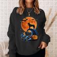 Cute Husky Pumpkin Moon Halloween Horror Dogs Lover Costumes Halloween Sweatshirt Gifts for Her