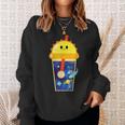 Cute Kawaii Bubble Milk Tea Boba Solar System Science Gift Sweatshirt Gifts for Her