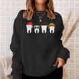 Dentist Christmas Tooth Dental With Xmas Hats Sweatshirt Gifts for Her