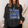 Diabetes AwarenessBlue Ribbon Diabetes Word Sweatshirt Gifts for Her