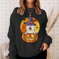 Dog Akita Witch Pumpkin Halloween Dog Lover Funny Sweatshirt Gifts for Her
