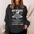 Dog Boston Terrier Beware Crazy Boston Terrier Dog Lady Funny Puppy Lover Sweatshirt Gifts for Her