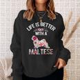 Dog Maltese Cute Funny Dog Gifts Ideas Life Is Better With A Maltese Sweatshirt Gifts for Her