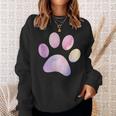 Dog Paw Colorful Print Dog Love Pet Paw Sweatshirt Gifts for Her