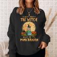 Dog Pomeranian Never Mind The Witch Beware Of Pomeranian Dog Halloween 3 Sweatshirt Gifts for Her