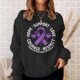 Domestic Violence Awareness Love Support Purple Ribbon Sweatshirt Gifts for Her