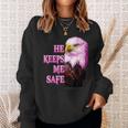 Eagle He Keeps Me Safe - She Keeps Me Wild Sweatshirt Gifts for Her