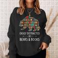 Easily Distracted By Bears & Books Lover Mammal Animal Sweatshirt Gifts for Her