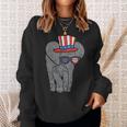 Elephant American Flag Usa 4Th Of July Fourth Patriot Animal Sweatshirt Gifts for Her