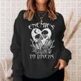 Enemies To Lovers Skeleton Bookish Romance Reader Book Club Sweatshirt Gifts for Her