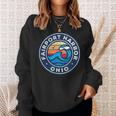 Fairport Harbor Ohio Oh Vintage Nautical Waves Sweatshirt Gifts for Her