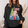 Fake Trees Us President Donald Trump Ugly Christmas Sweater Sweatshirt Gifts for Her