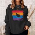 Ferret Shadow Silhouette With Colorful Flag Sweatshirt Gifts for Her