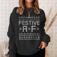 Festive Af Reindeer Adult Ugly Christmas Sweater Sweatshirt Gifts for Her