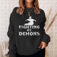 Fighting My Demons Satan Devil Satanic Occult Satanism Witch Witch Sweatshirt Gifts for Her