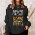 Weekend Forecast Cigars With A Chance Of Bourbon Cigar Sweatshirt Gifts for Her