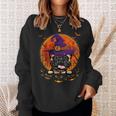 French Bulldog Witch Halloween Pumpkin Scary Costume Sweatshirt Gifts for Her