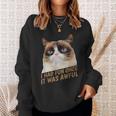 I Had Fun Once It Was Awful-Grumpy Cat-Face Sweatshirt Gifts for Her