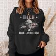 Funny 4Th Of July Dilf Damn I Love Freedom Usa Flag Men Gift For Mens Sweatshirt Gifts for Her