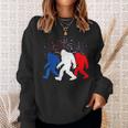 Funny 4Th Of July Red White Blue Bigfoot Fireworks Usa Flag Sweatshirt Gifts for Her