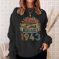 80 Years Old August 1943 Vintage Retro 80Th Birthday Sweatshirt Gifts for Her