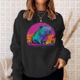 Funny Capybara Vintage Rodent Retro Vaporwave Aesthetic Goth Sweatshirt Gifts for Her
