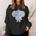 Funny Cartoon Animals Elephant Animals Funny Gifts Sweatshirt Gifts for Her